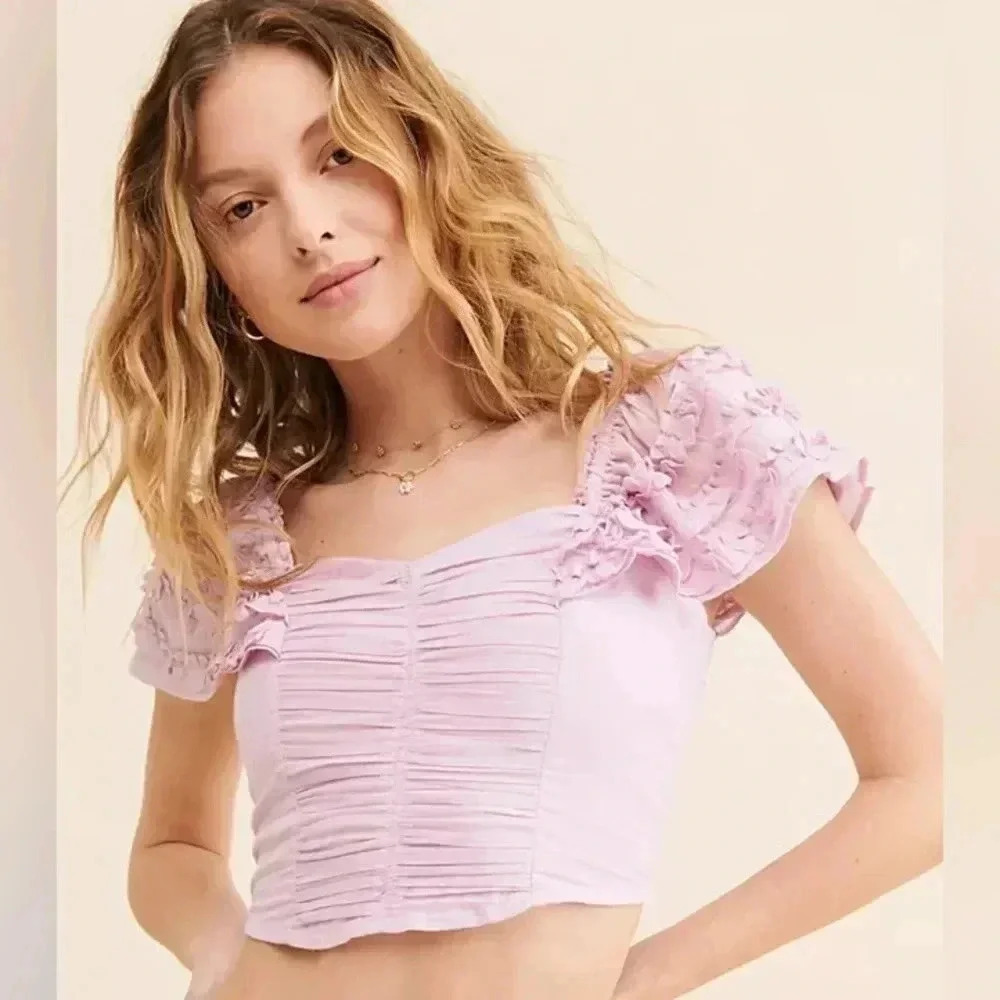 Free People Thank You Very Sweetly Top Pink NWT